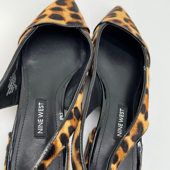 6M Nine West Leopard Print Cowhide Slings - Picture 3 of 9